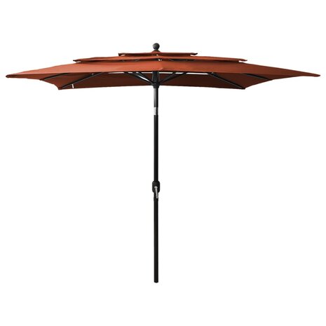 Parasol 3-laags met aluminium paal 2,5x2,5 m terracottakleurig 8720286165232 1