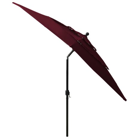 Parasol 3-laags met aluminium paal 2,5x2,5 m bordeauxrood 8720286165225 4