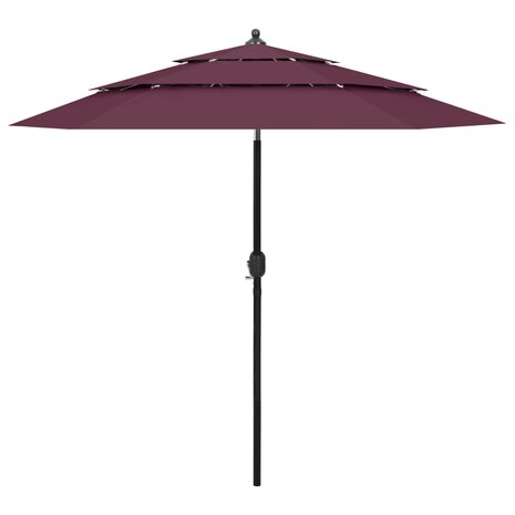 Parasol 3-laags met aluminium paal 2,5 m bordeauxrood 8720286165461 1