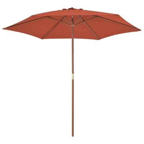 Parasol met houten paal 270 cm terracotta 8718475697572 2