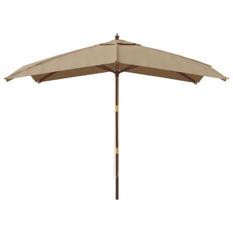 Parasol met houten paal 300x300x273 cm taupe 8720845760786 3