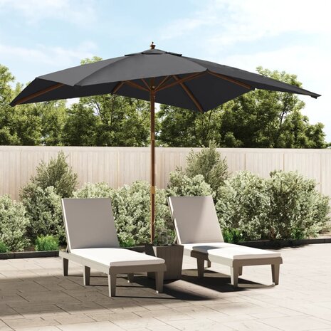 Parasol met houten paal 300x300x273 cm zwart 8720845760816 1