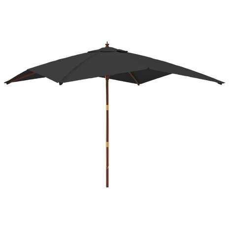 Parasol met houten paal 300x300x273 cm zwart 8720845760816 2