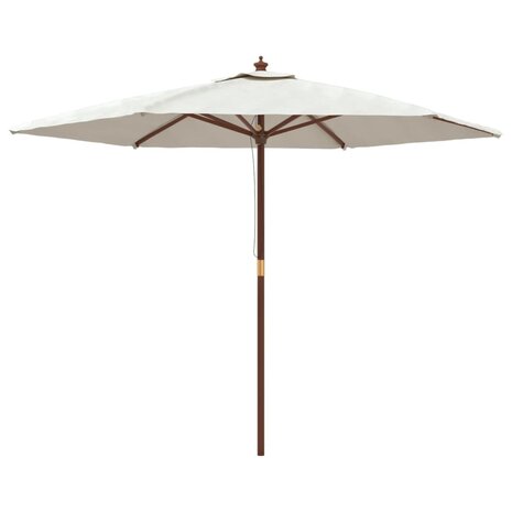 Parasol met houten paal 299x240 cm zandkleurig 8720845760519 2