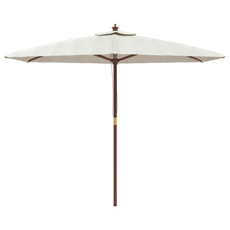 Parasol met houten paal 299x240 cm zandkleurig 8720845760519 3