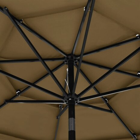 Parasol 3-laags met aluminium paal 3 m taupe 8720286165539 5