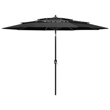 Parasol 3-laags met aluminium paal 3 m antracietkleurig 8720286165522 1