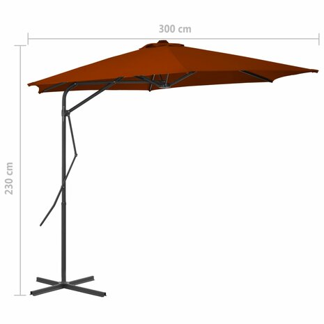 Parasol met stalen paal 300x230 cm terracottakleurig 8720286114957 7