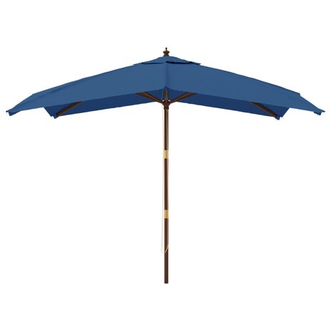 Parasol met houten paal 300x300x273 cm azuurblauw 8720845760823 3