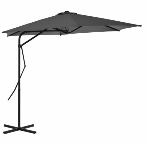 Parasol met stalen paal 300 cm antraciet 8718475711391 1