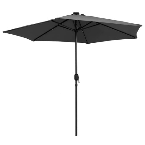 Parasol met LED-verlichting en aluminium paal 270 cm antraciet 8719883763620 3