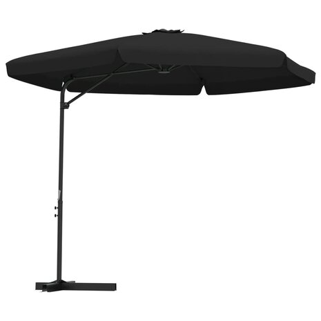 Parasol met stalen paal 300 cm zwart 8719883763262 2