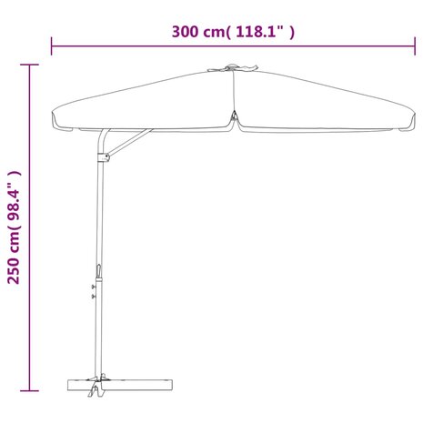 Parasol met stalen paal 300x250 cm antraciet 8719883763224 8