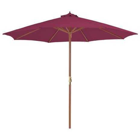 Parasol met houten paal 300 cm bordeauxrood 8718475697367 1