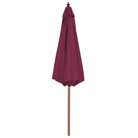 Parasol met houten paal 300 cm bordeauxrood 8718475697367 3