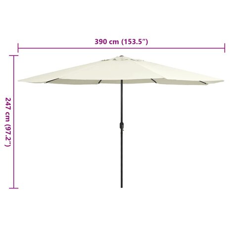 Parasol met metalen paal 390 cm zandwit 8719883763866 6