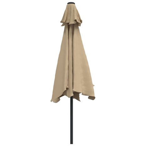 Parasol met LED-verlichting en stalen paal 300 cm taupe 8718475697510 5