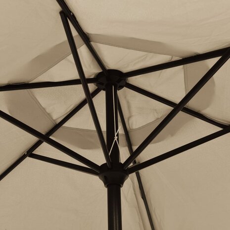 Parasol met LED-verlichting en stalen paal 300 cm taupe 8718475697510 6