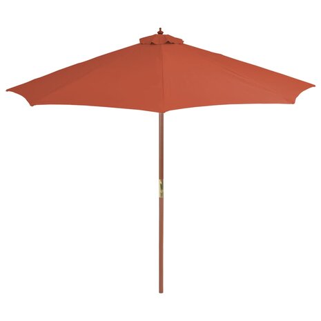 Parasol met houten paal 300 cm terracotta 8718475697374 2