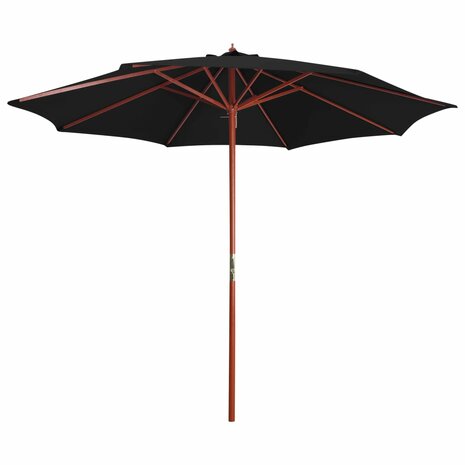 Parasol met houten paal 300x258 cm zwart 8719883744513 1