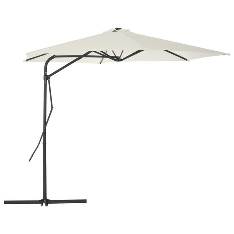 Parasol met stalen paal 300 cm zandkleurig 8718475711384 1