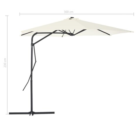 Parasol met stalen paal 300 cm zandkleurig 8718475711384 6