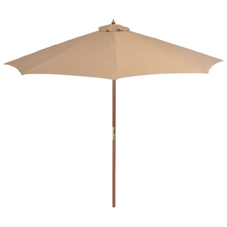 Parasol met houten paal 300 cm taupe 8718475697350 2