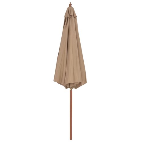 Parasol met houten paal 300 cm taupe 8718475697350 3