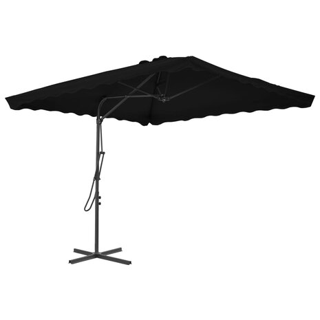 Parasol met stalen paal 250x250x230 cm zwart 8720286114926 1