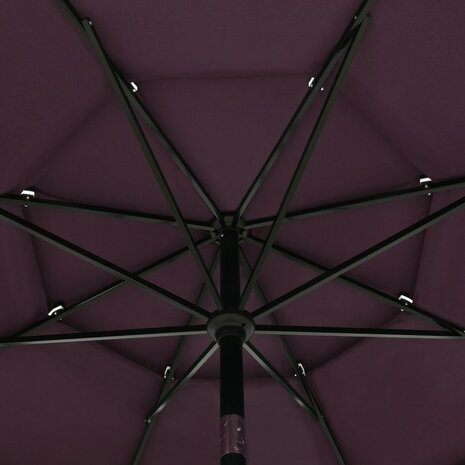 Parasol 3-laags met aluminium paal 3,5 m bordeauxrood 8720286165621 5