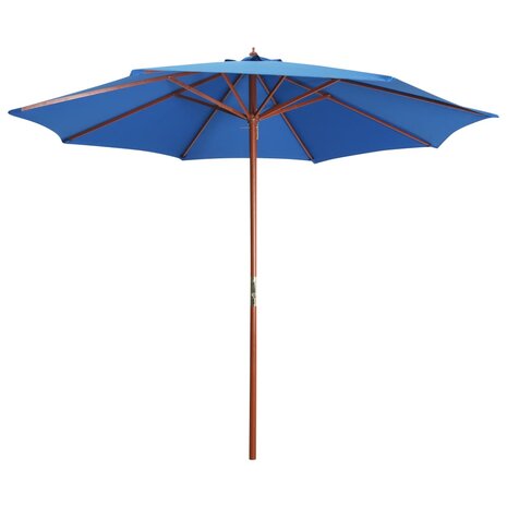 Parasol met houten paal 300x258 cm blauw 8719883744520 1