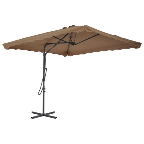 Parasol met stalen paal 250x250 cm taupe 8718475711360 2