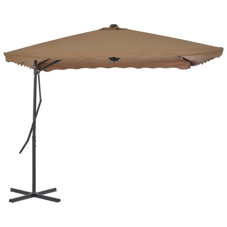 Parasol met stalen paal 250x250 cm taupe 8718475711360 3