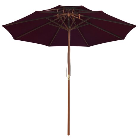 Parasol dubbeldekker met houten paal 270 cm bordeauxrood 8720286164464 2