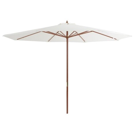 Parasol met houten paal 350 cm zandwit 8718475697664 1