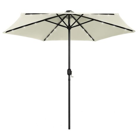 Parasol met LED-verlichting en aluminium paal 270 cm zandwit 8719883763613 1