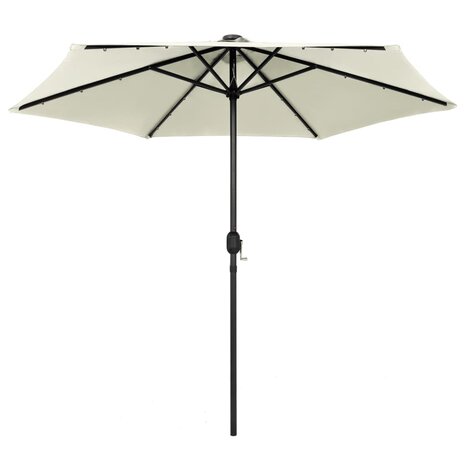 Parasol met LED-verlichting en aluminium paal 270 cm zandwit 8719883763613 2