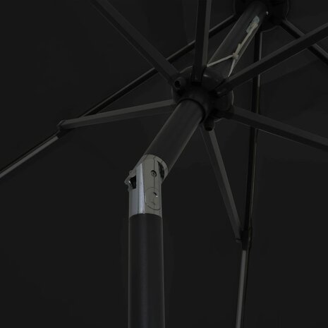 Parasol met LED-verlichting en aluminium paal 300 cm zwart 8719883763743 6