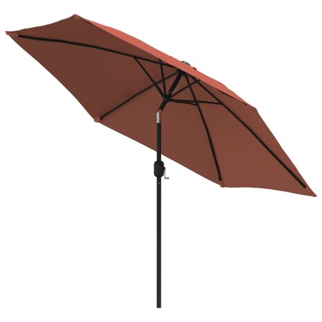 Parasol met LED-verlichting en stalen paal 300 cm terracotta 8720286164396 4