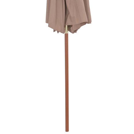 Parasol dubbeldekker met houten paal 270 cm taupe 8718475697596 7