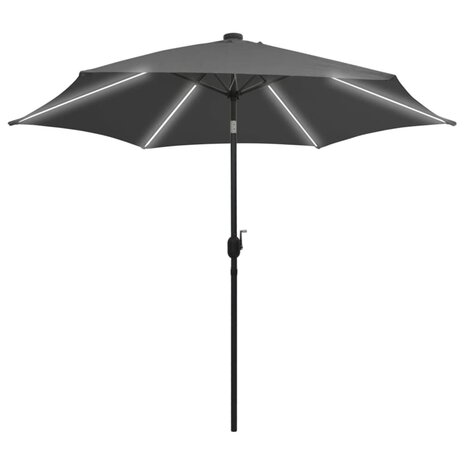 Parasol met LED-verlichting en aluminium paal 300 cm antraciet 8719883763705 2