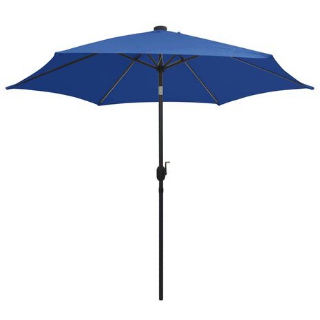 Parasol met LED-verlichting en aluminium paal 300 cm azuurblauw 8719883763750 2