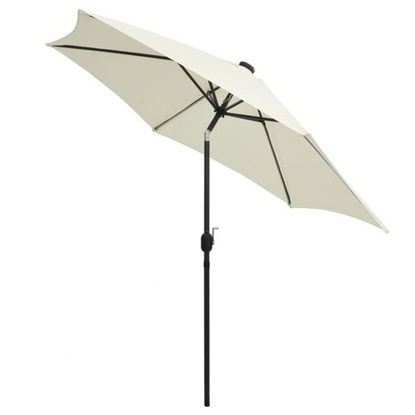 Parasol met LED-verlichting en aluminium paal 300 cm zandwit 8719883763699 3