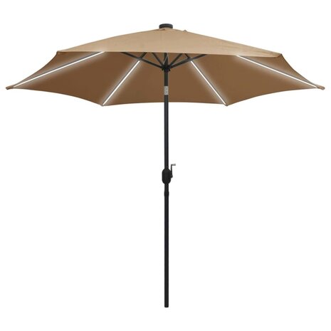 Parasol met LED-verlichting en aluminium paal 300 cm taupe 8719883763712 2