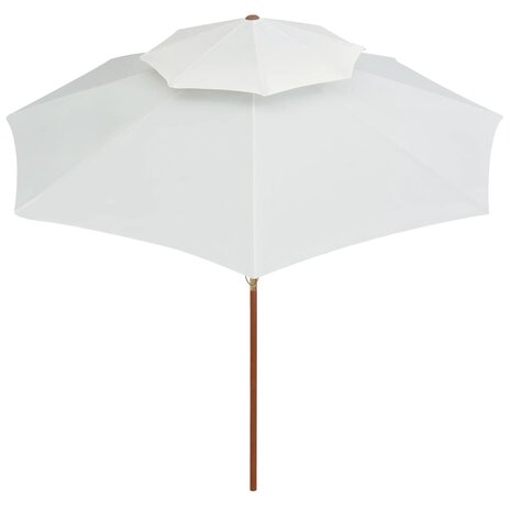 Dubbeldekker parasol 270x270 cm houten paal crèmewit 8718475505525 3