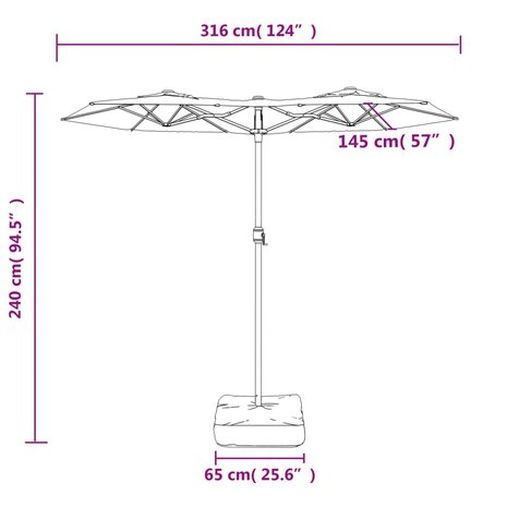 Parasol dubbel 316x240 cm antracietkleurig 8720845748470 7