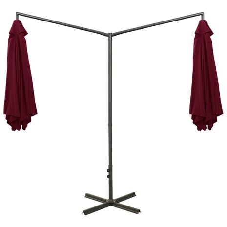 Parasol dubbel met stalen paal 600 cm bordeauxrood 8720286115428 4