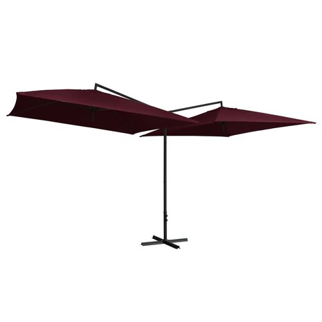 Parasol dubbel met stalen paal 250x250 cm bordeauxrood 8719883763323 1