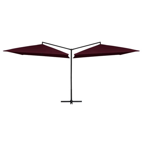 Parasol dubbel met stalen paal 250x250 cm bordeauxrood 8719883763323 2