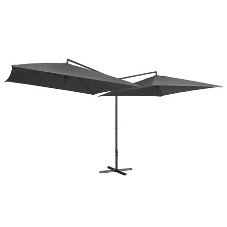 Parasol dubbel met stalen paal 250x250 cm antraciet 8719883763309 2